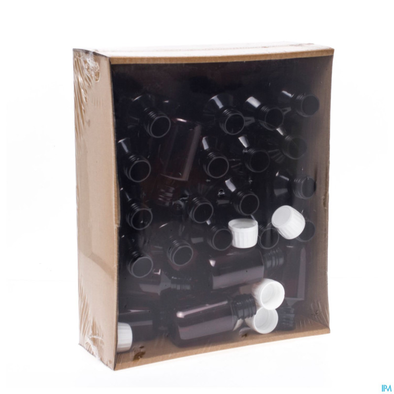Flacon pet brun + caps inviol.    100ml 25 aca