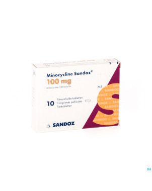 Minocycline sandoz 100 mg comp pell 10 x 100 mg