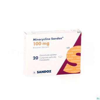 Minocycline sandoz 100 mg comp pell 20 x 100 mg