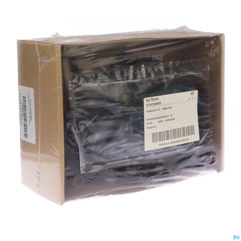 Flacon brun rond +caps    100ml 20 aca