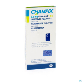 Champix comp 11 (0,5 mg) + 14 (1 mg) aclar/pvc/alu