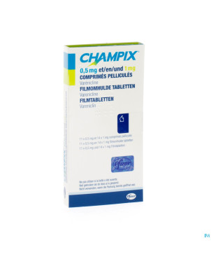 Champix comp 11 (0,5 mg) + 14 (1 mg) aclar/pvc/alu