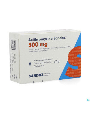 Azithromycine 500 mg sandoz comp pell  6x500 mg