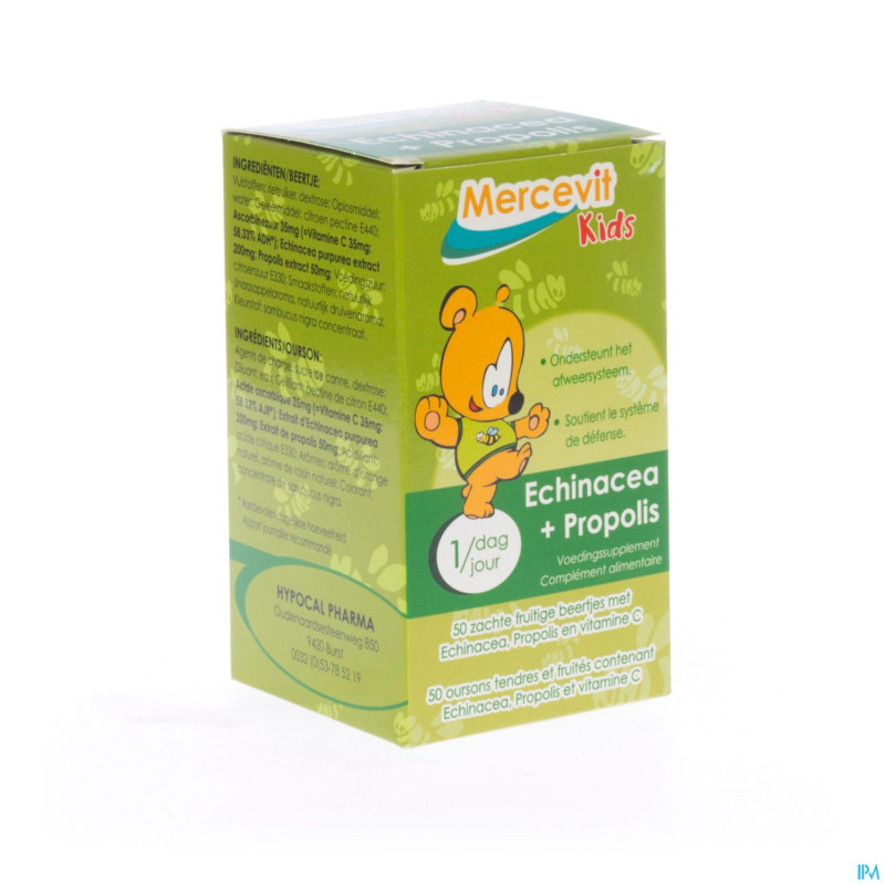 Mercevit kids echinacea&propolis ourson fruit 50