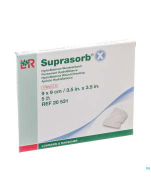 Suprasorb x pans cellulose    9x 9cm  5 20531