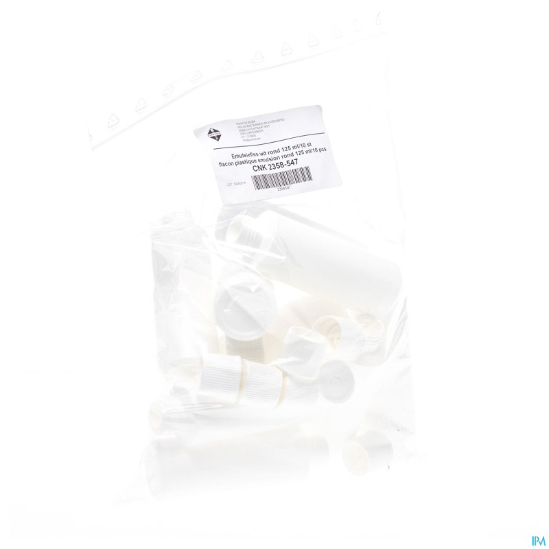 Flacon plast emulsion plat    125ml 10 pontos