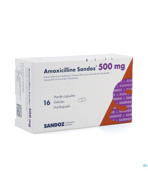 Amoxicilline sandoz  500 mg caps 16