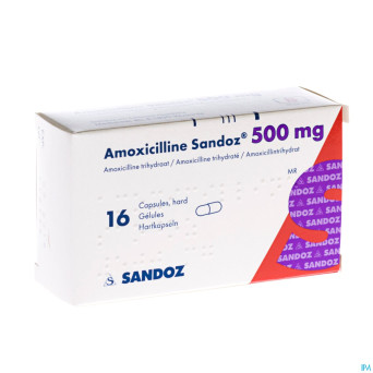 Amoxicilline sandoz  500 mg caps 16