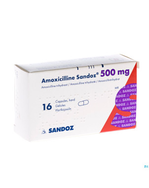 Amoxicilline sandoz  500 mg caps 16