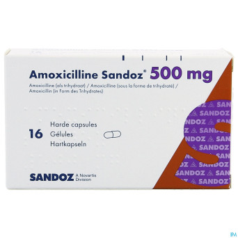 Amoxicilline sandoz  500 mg caps 16