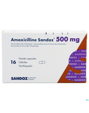 Amoxicilline sandoz  500 mg caps 16