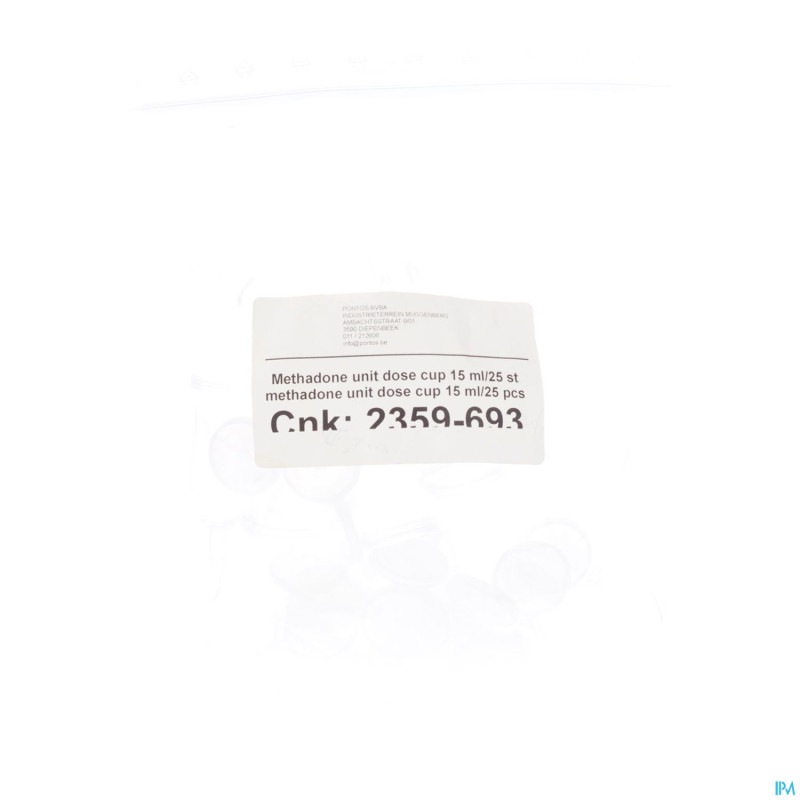 Methadone unit dos cup    15ml 25 pontos