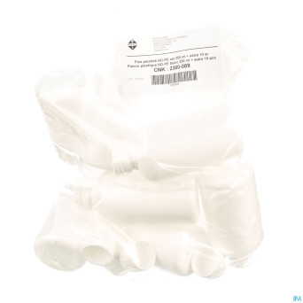 Flacon plast hd-pet blanc+caps    250ml 10 pontos