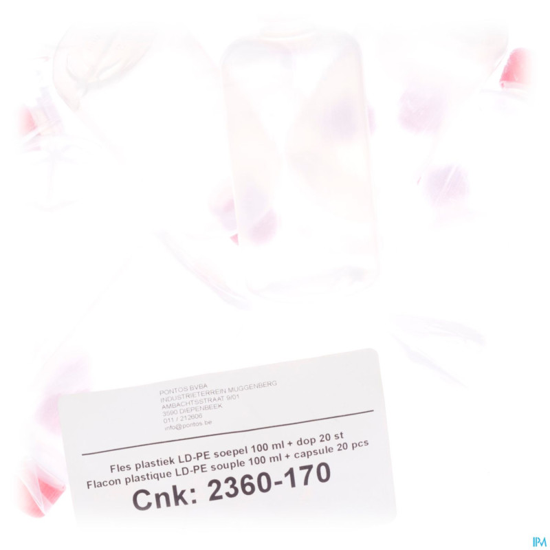 Flacon plast ld-pet +caps    100ml 20 pontos