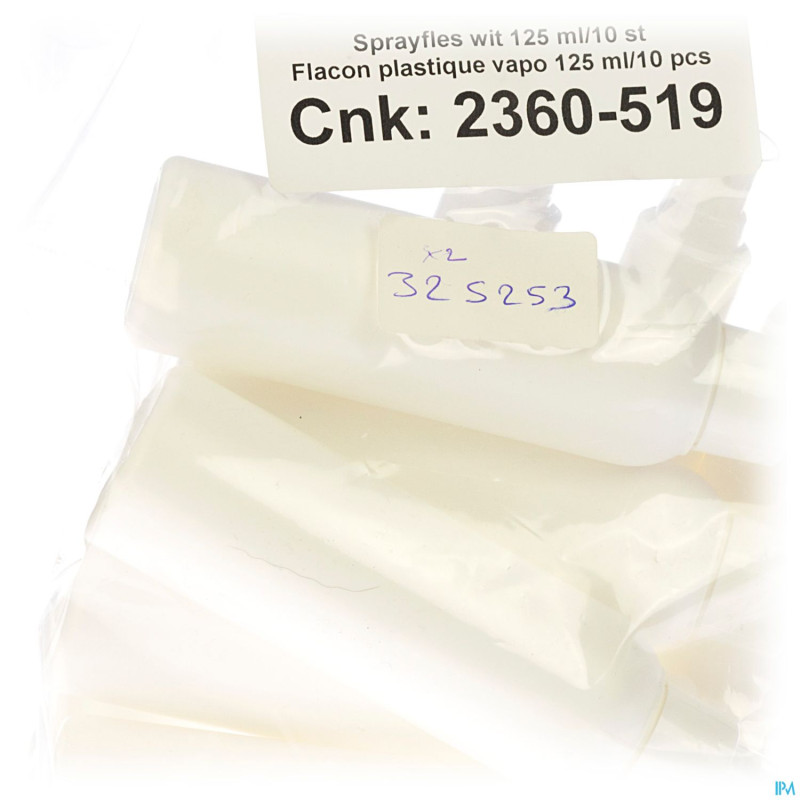 Flacon spray blanc    125ml 10 pontos