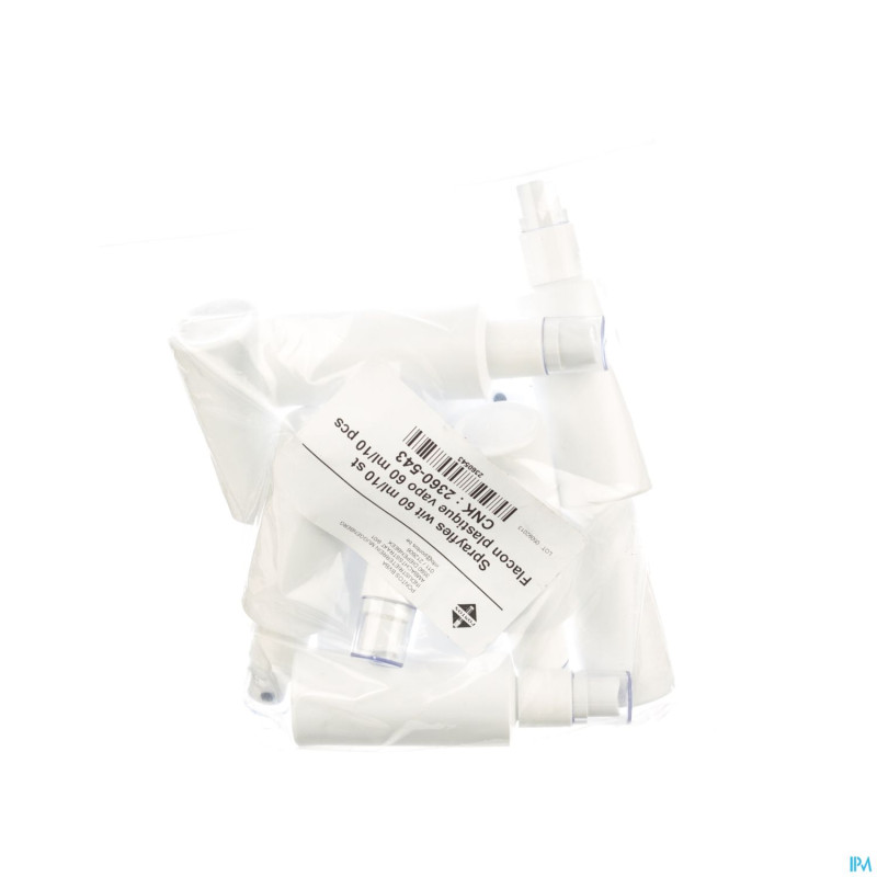 Flacon spray blanc    60ml 10 pontos