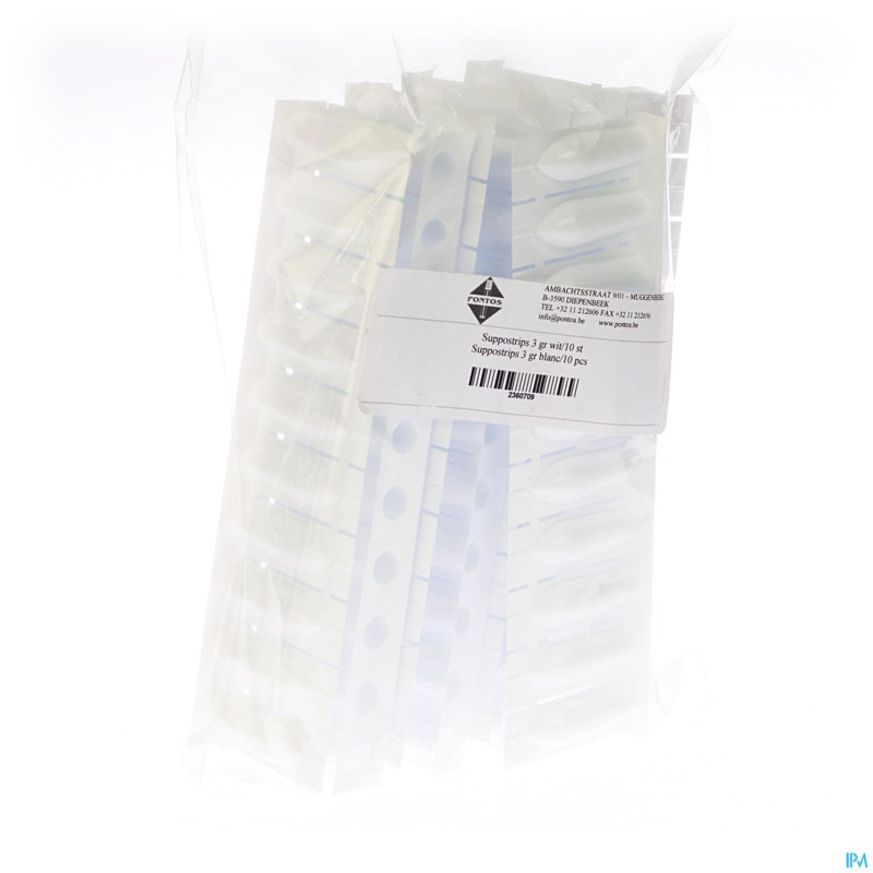 Suppostrip plastique    3g 10 pontos