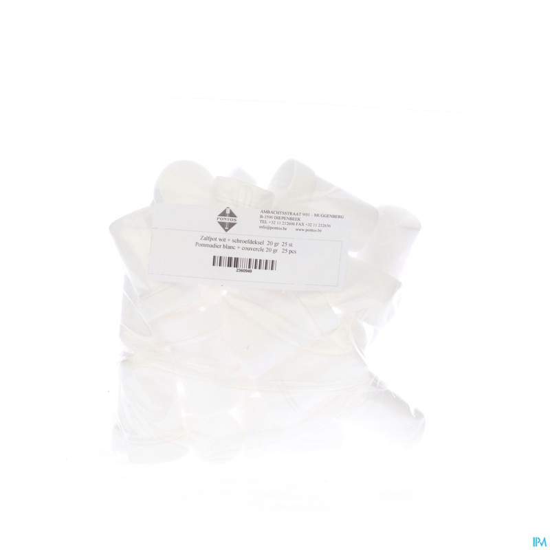 Pommadier blanc + couvercle    20g 25 pontos