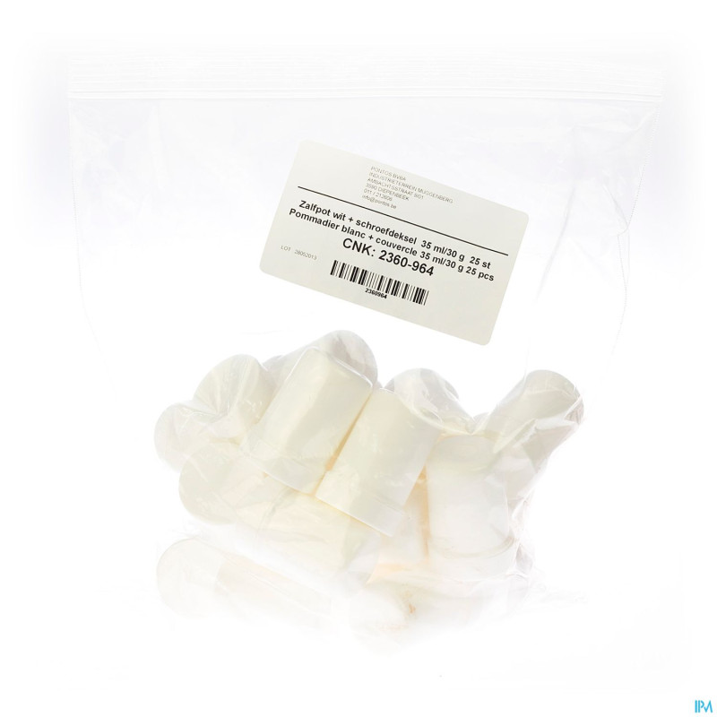 Pommadier blanc + couvercle    35ml 25 pontos