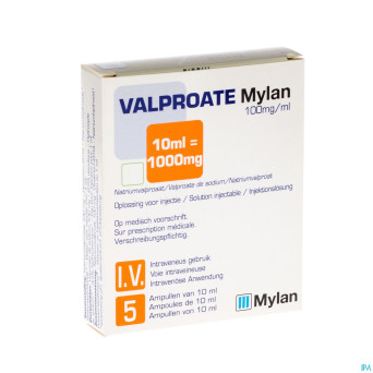 Valproate viatris 100mg/ml sol inj amp 5x10ml