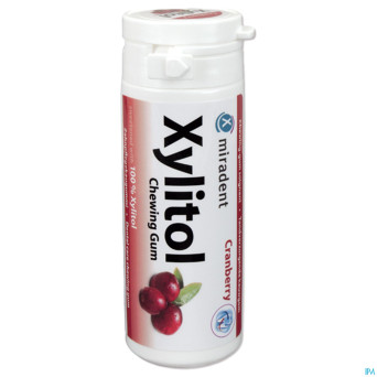 Miradent chewing gum xylitol canneberge s/sucre 30
