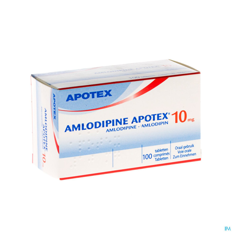 Amlodipine apotex 10 mg tabl 100