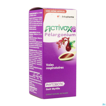 Activox sirop pelargonium myrtille 150ml