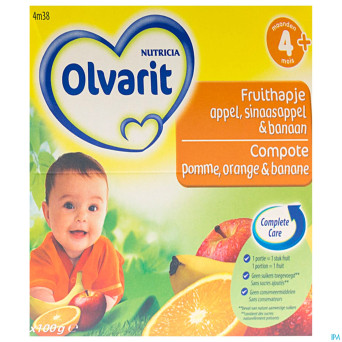 Olvarit fruit coup.pomme-orange-banan 4-36m 4x100g