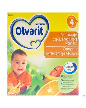 Olvarit fruit coup.pomme-orange-banan 4-36m 4x100g