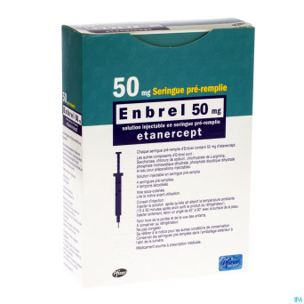 Enbrel 50mg sol inj seringue preremplie 4 x 1ml