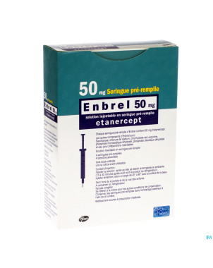 Enbrel 50mg sol inj seringue preremplie 4 x 1ml
