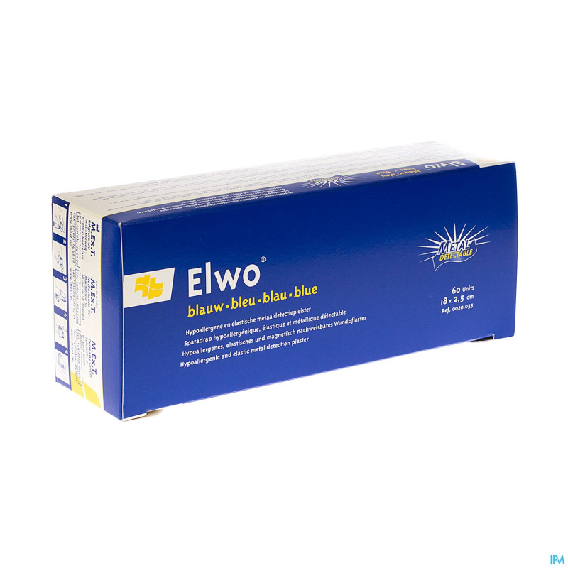 Elwo pansement elast bleu 2,5cmx18cm 60 0020035