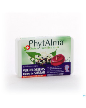 Phytalma swiss pastilles gomme fleurs sureau 50g
