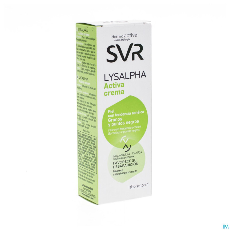 Lysalpha active creme peau acne  tube 40ml