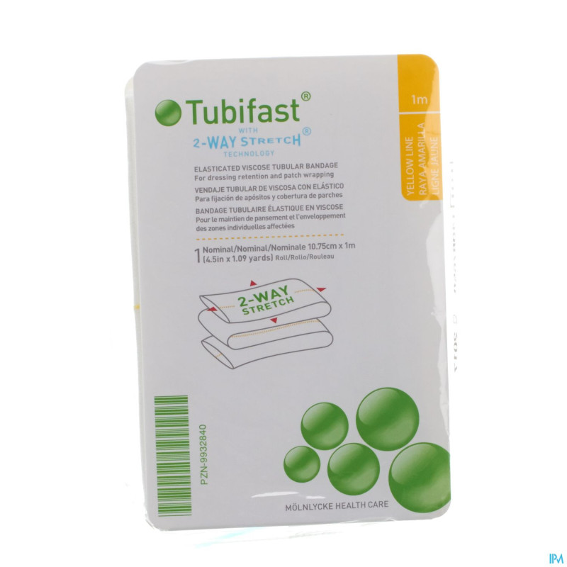Tubifast jaune  10,75cmx 1m 1 2483