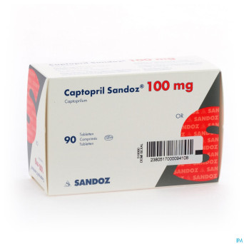 Captopril sandoz 100mg tabl 90 x 100 mg