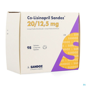 Co lisinopril sandoz 20 mg/12,5 mg sandoz comp 98