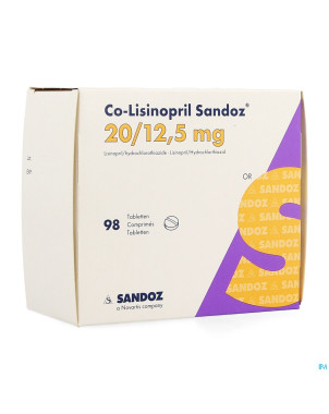 Co lisinopril sandoz 20 mg/12,5 mg sandoz comp 98