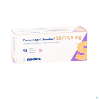 Co lisinopril sandoz 20 mg/12,5 mg sandoz comp 98