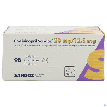 Co lisinopril sandoz 20 mg/12,5 mg sandoz comp 98