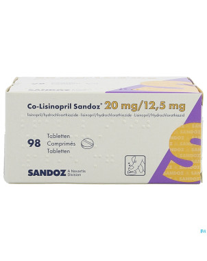 Co lisinopril sandoz 20 mg/12,5 mg sandoz comp 98