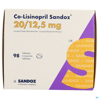 Co lisinopril sandoz 20 mg/12,5 mg sandoz comp 98