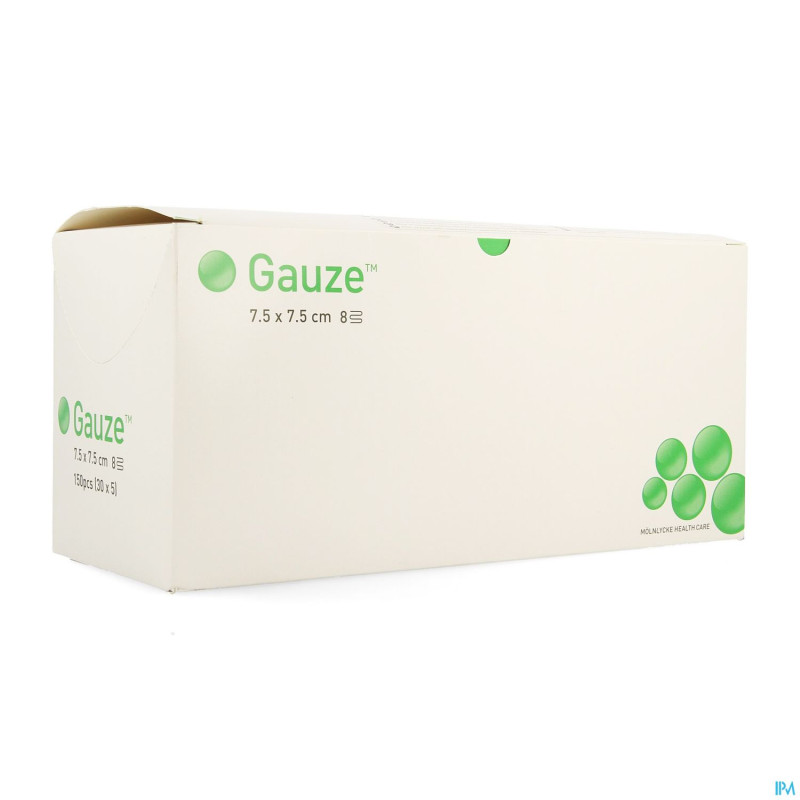 Compresse gaze molnl ster  8c  7,5x 7,5cm 30x5