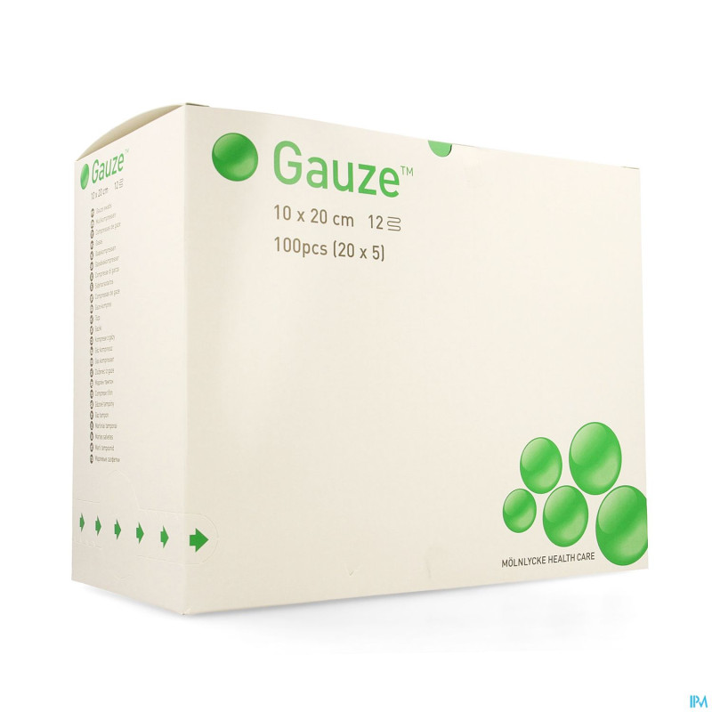 Compresse gaze molnl ster 12c 10,0x20,0cm 20x5