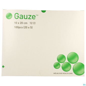 Compresse gaze molnl ster 12c 10,0x20,0cm 20x5