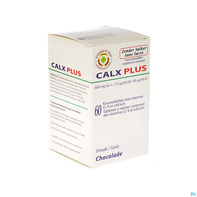 Calx-plus ca+d3+k1 bonbon chocolat sans sucre 60