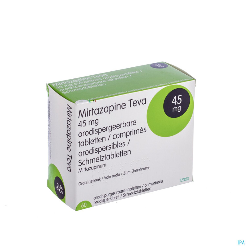 Mirtazapine teva 45 mg orodispersible tabl 60
