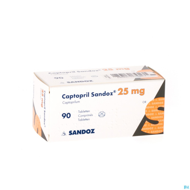 Captopril sandoz  25mg tabl 90 x  25 mg