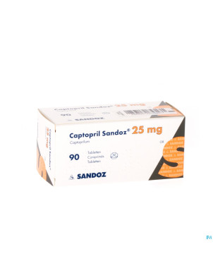 Captopril sandoz  25mg tabl 90 x  25 mg