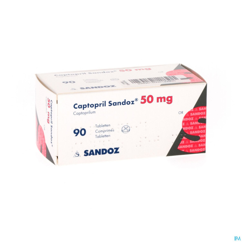 Captopril sandoz  50mg tabl 90 x  50 mg